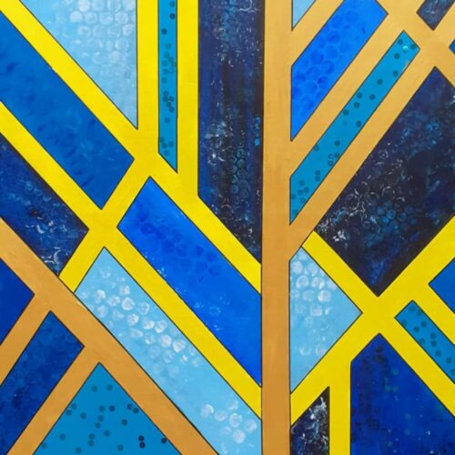 Kék absztrakció – akrilfestmény