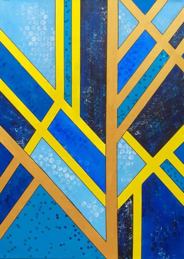 Kék absztrakció – akrilfestmény