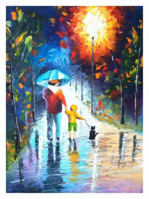 Sétáltatás – olajfestmény (keretezett)