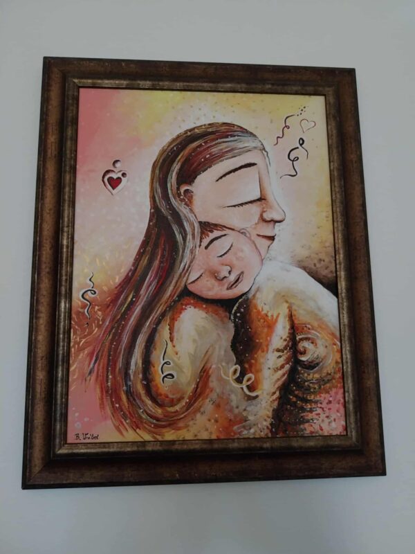 Anyai szeretet – akrilfestmény (keretezett)