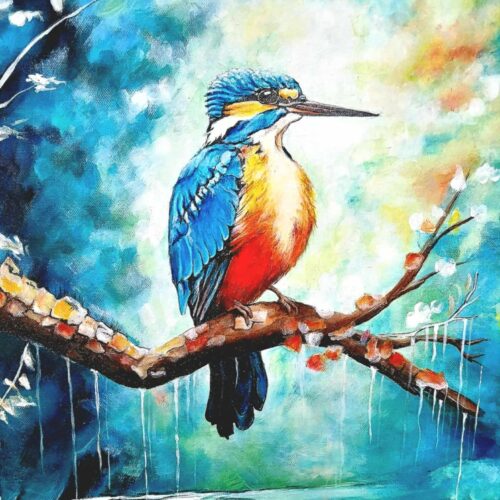 Jégmadár – akrilfestmény