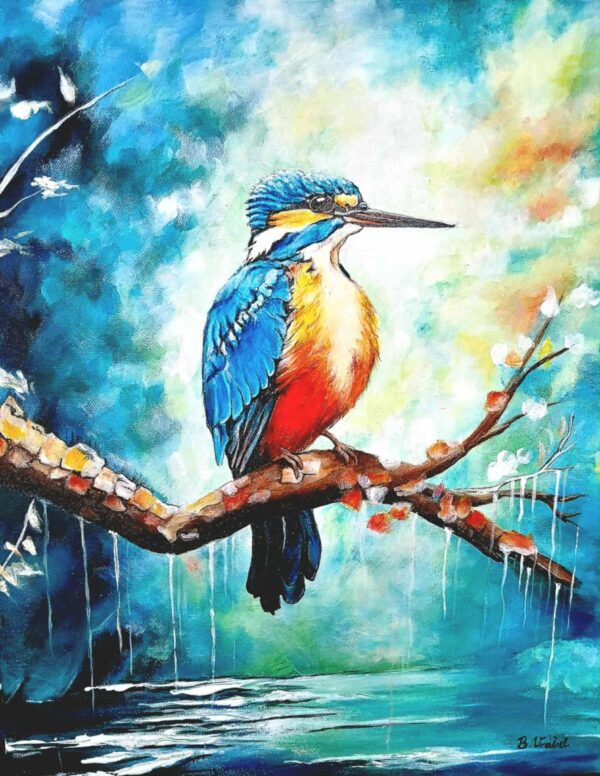 Jégmadár – akrilfestmény