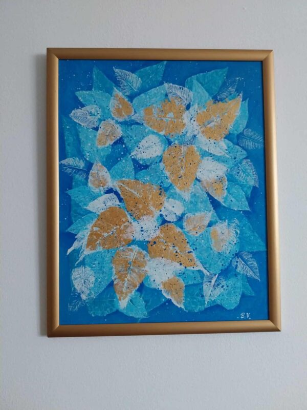 Falevelek – akrilfestmény (keretezett)