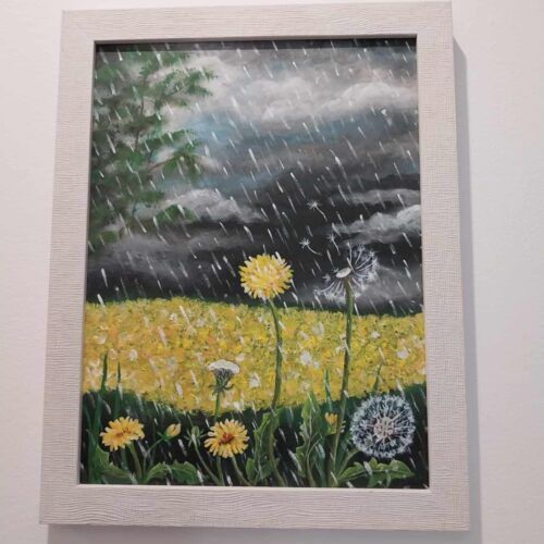 Májusi eső – akrilfestmény (keretezett)