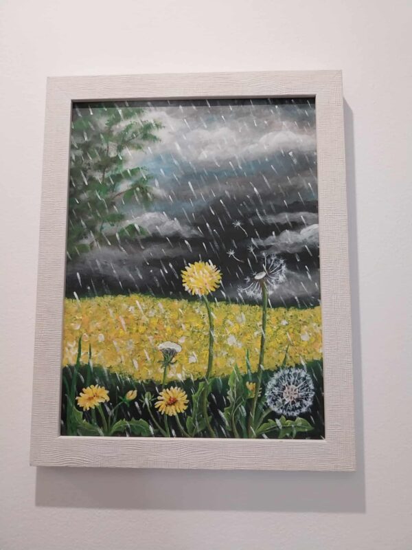 Májusi eső – akrilfestmény (keretezett)